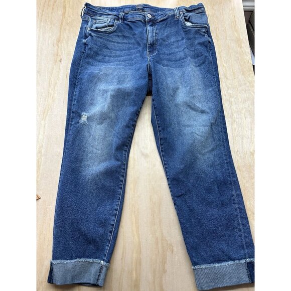 KUT from the Kloth Denim - Kut From The Kloth 18w High Rise Ankle Straight Leg Cuffed Medium Wash